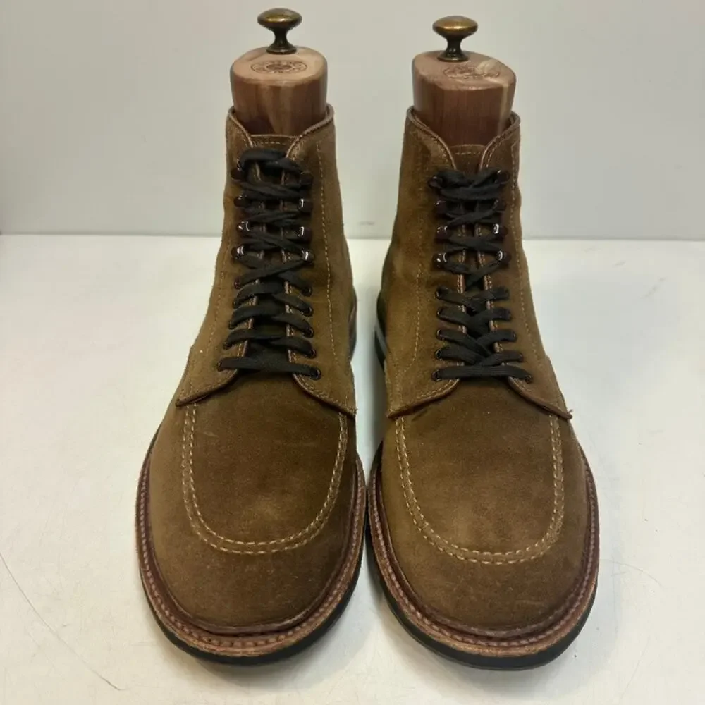 EXCELLENT Alden Indy 4011HC Mocc Toe Boot Snuff Suede Boots Made in USA 9.5 D